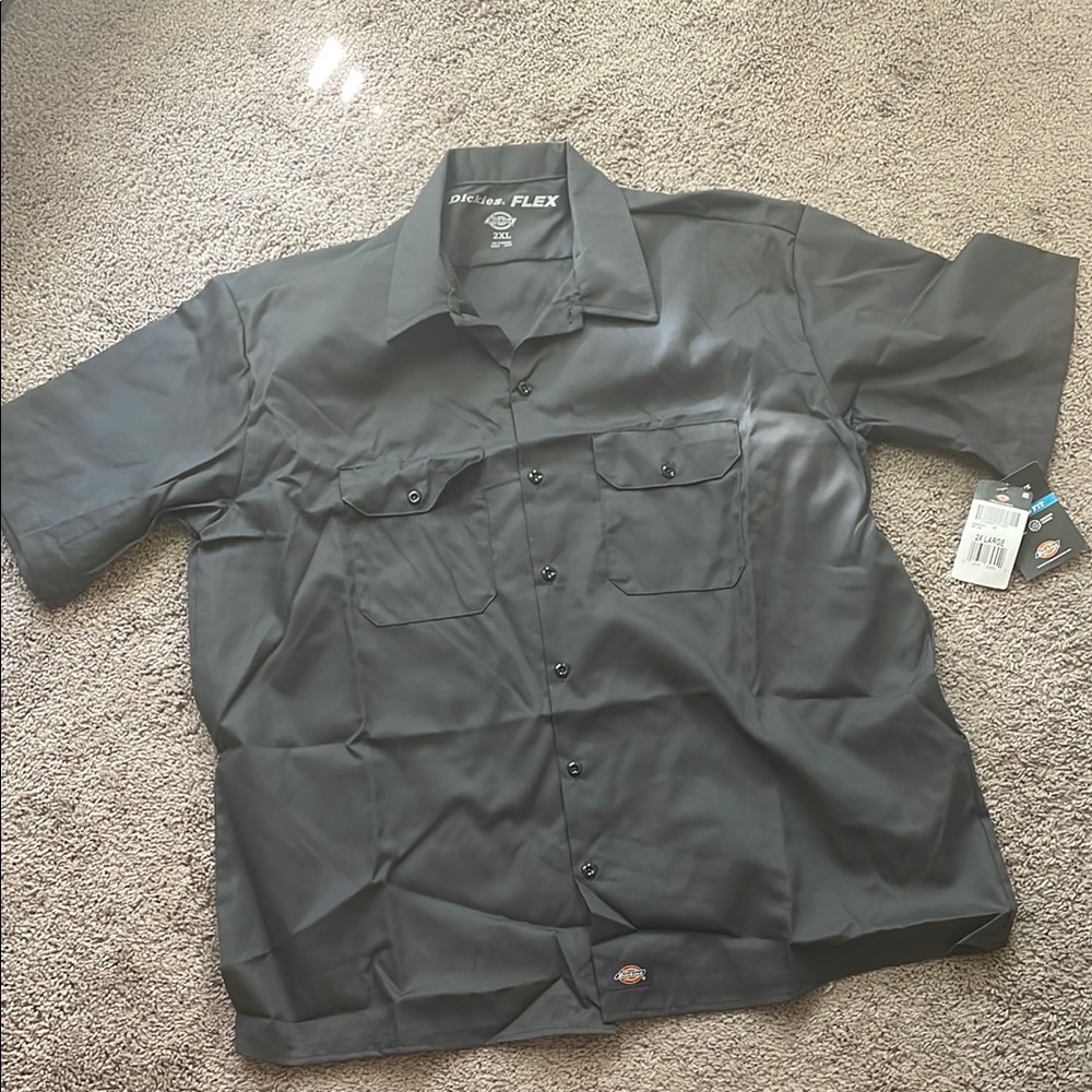 3 Dickies Men's Gray Short Sleeve Shirts